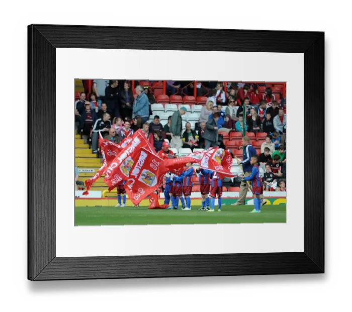 Framed Print : Bristol City vs Notts County: Flag Bearers at Ashton Gate (Sky Bet League One) Framed Print : Bristol City vs Notts County: Flag Bearers at Ashton Gate (Sky Bet League One)