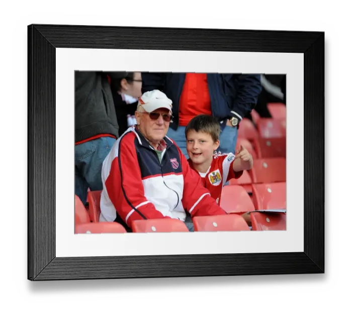 Framed Print : Young Fan Points at Ashton Gate Pitch during Bristol City vs Notts County Match, 2014 Framed Print : Young Fan Points at Ashton Gate Pitch during Bristol City vs Notts County Match, 2014