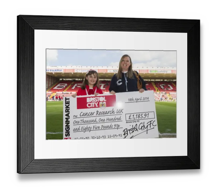 Framed Print : Bristol City vs Notts County: A Football Battle for Cancer Research - April 2014