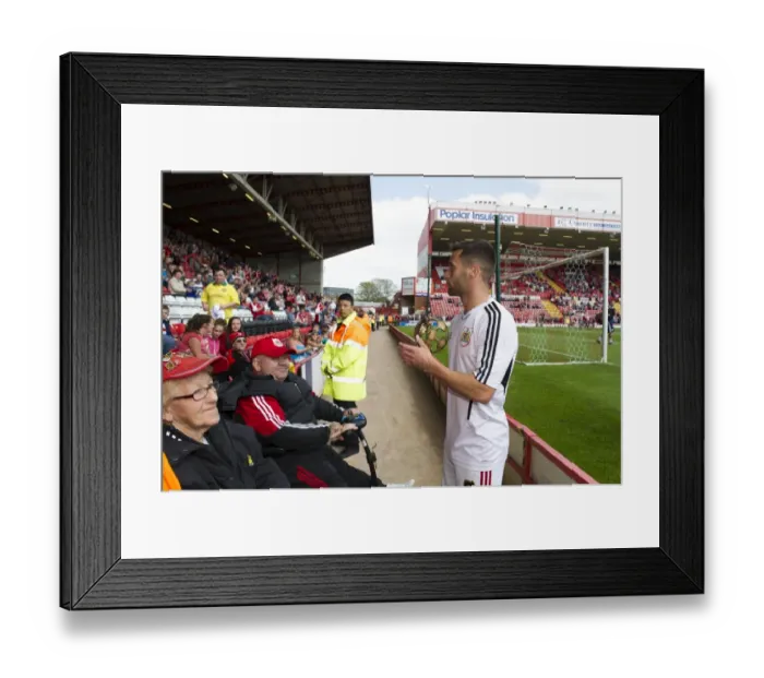 Framed Print : Bristol City's Sam Baldock Receives Player of the Season Award from Disabled Supporter Rob Wood at Ashton Gate, 2014 Framed Print : Bristol City's Sam Baldock Receives Player of the Season Award from Disabled Supporter Rob Wood at Ashton Gate, 2014
