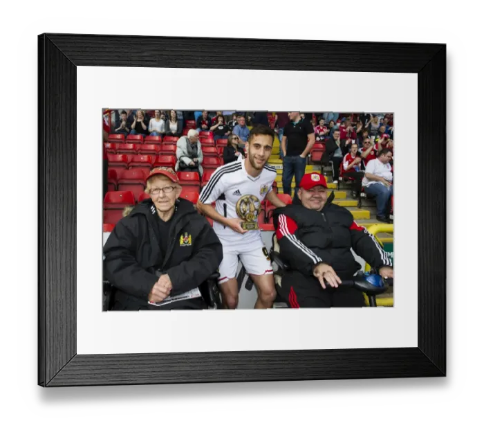 Framed Print : Bristol City's Sam Baldock Receives Player of the Season Award from Disabled Fan Rob Wood Framed Print : Bristol City's Sam Baldock Receives Player of the Season Award from Disabled Fan Rob Wood