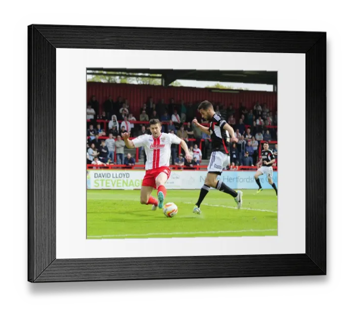 Framed Print : Bristol City's Sam Baldock Thwarts by Stevenage's Chris Day