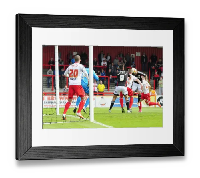 Framed Print : Bristol City's Derrick Williams Soaring for the Goal: Stevenage vs. Bristol City, Sky Bet League One (April 2014)