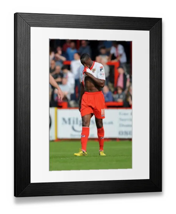 Framed Print : Bristol City's Promotion: Agony for Stevenage's Lucas Akins