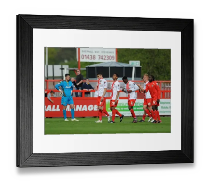 Framed Print : Stevenage Players Mourn 1-3 Defeat and Relegation to League Two Framed Print : Stevenage Players Mourn 1-3 Defeat and Relegation to League Two