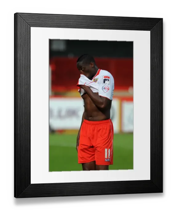 Framed Print : Dejected Lucas Akins as Stevenage FC Face Relegation in Sky Bet League One (Stevenage v Bristol City, 2014) Framed Print : Dejected Lucas Akins as Stevenage FC Face Relegation in Sky Bet League One (Stevenage v Bristol City, 2014)