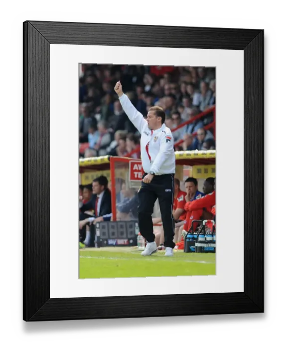 Framed Print : Graham Westley in Action: Instruction from the Touchline - Stevenage vs. Bristol City, Sky Bet League One Framed Print : Graham Westley in Action: Instruction from the Touchline - Stevenage vs. Bristol City, Sky Bet League One