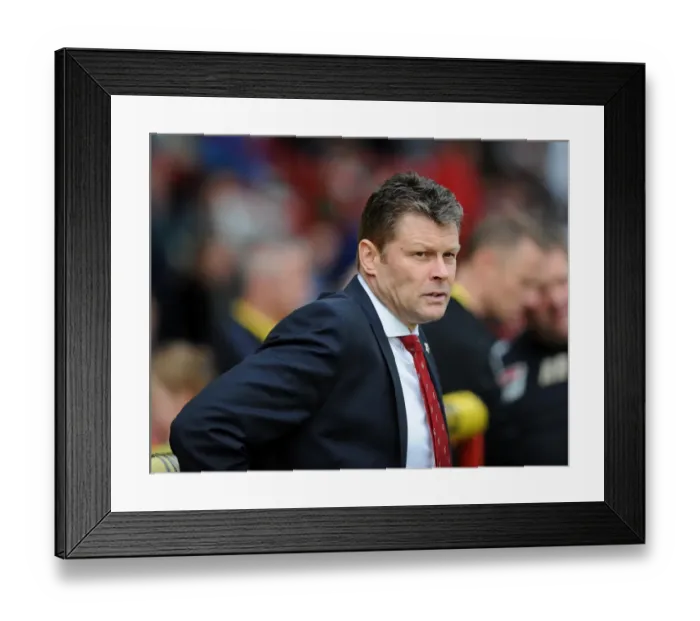 Framed Print : Steve Cotterill Leads Bristol City at Stevenage, 2014