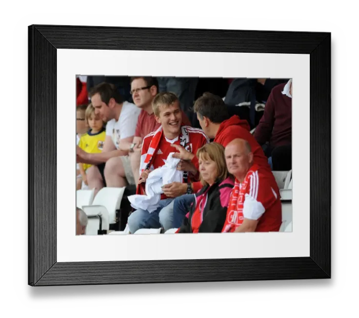 Framed Print : Bristol City Fans in Action at Broadhall Way, 2014 - Sky Bet League One Football Match Framed Print : Bristol City Fans in Action at Broadhall Way, 2014 - Sky Bet League One Football Match