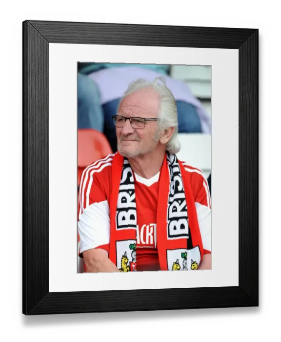 Framed Print : Bristol City Fan's Passionate Support at Stevenage vs. Bristol City, Sky Bet League One (April 2014)