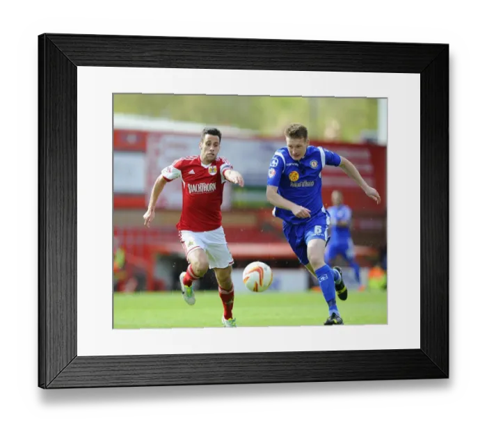 Framed Print : Bristol City vs Crewe: Sam Baldock vs Adam Dugdale Battle for Possession, Sky Bet League One, 2014