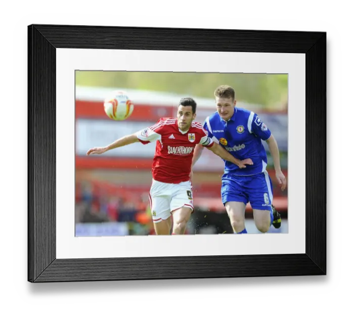 Framed Print : Intense Battle for Possession: Sam Baldock vs. Adam Dugdale, Bristol City vs. Crewe, Sky Bet League One, 2014