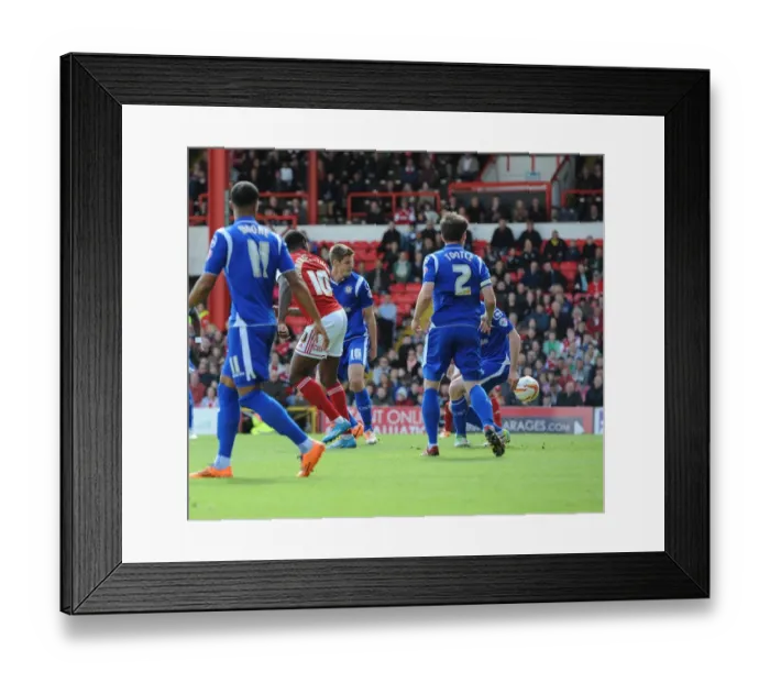 Framed Print : Back Heel Drama: Jay Emmanuel-Thomas Denies Crewe Goal at Ashton Gate, 2014 Framed Print : Back Heel Drama: Jay Emmanuel-Thomas Denies Crewe Goal at Ashton Gate, 2014