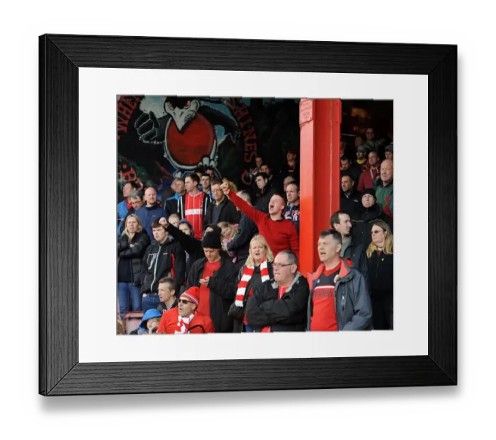 Framed Print : Ecstatic East End Fans: Celebrating Bristol City's Victory Over Crewe at Ashton Gate, 2014 Framed Print : Ecstatic East End Fans: Celebrating Bristol City's Victory Over Crewe at Ashton Gate, 2014