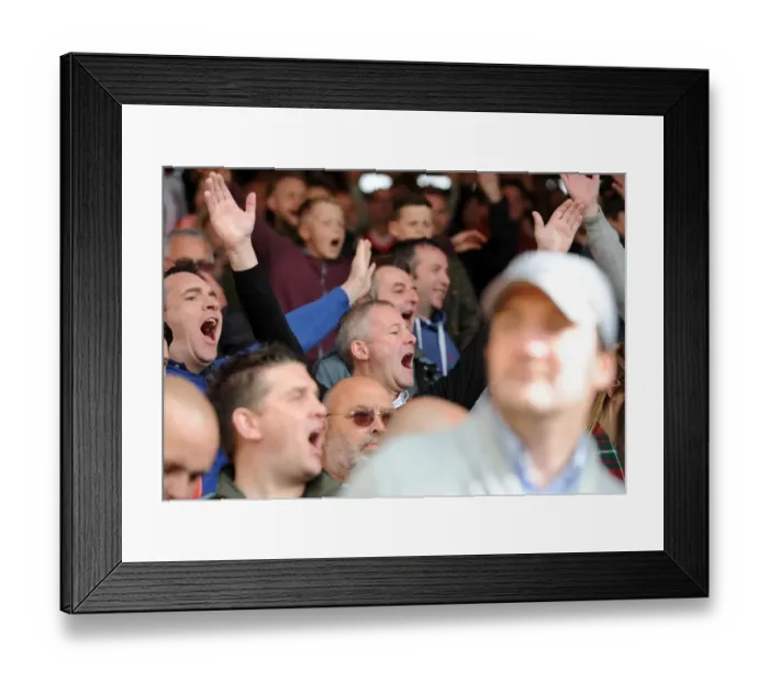 Framed Print : Bristol City Fans Celebrate at Ashton Gate: Bristol City vs Crewe, Sky Bet League One (2014)
