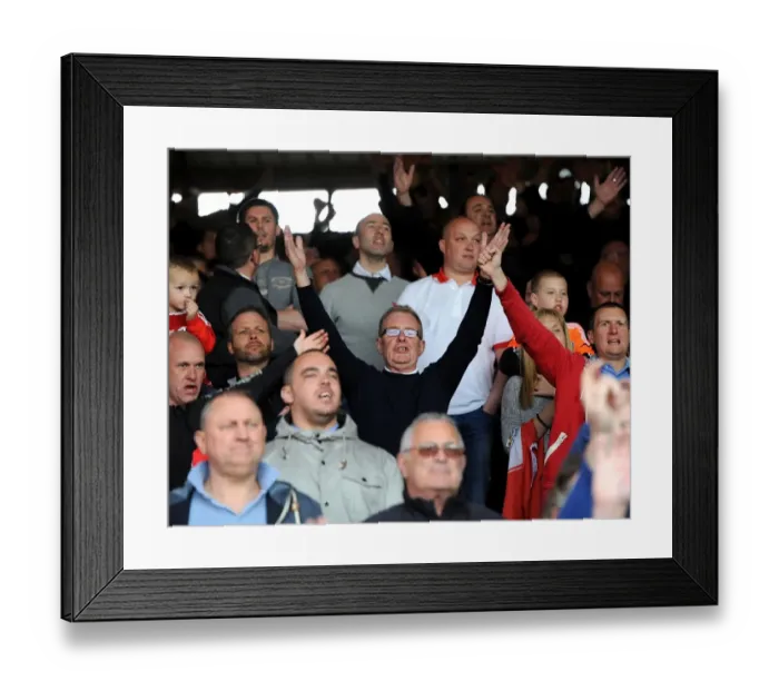 Framed Print : Passionate East End Fans: Unleashing Rivalry at Ashton Gate - Bristol City vs Crewe, 2014