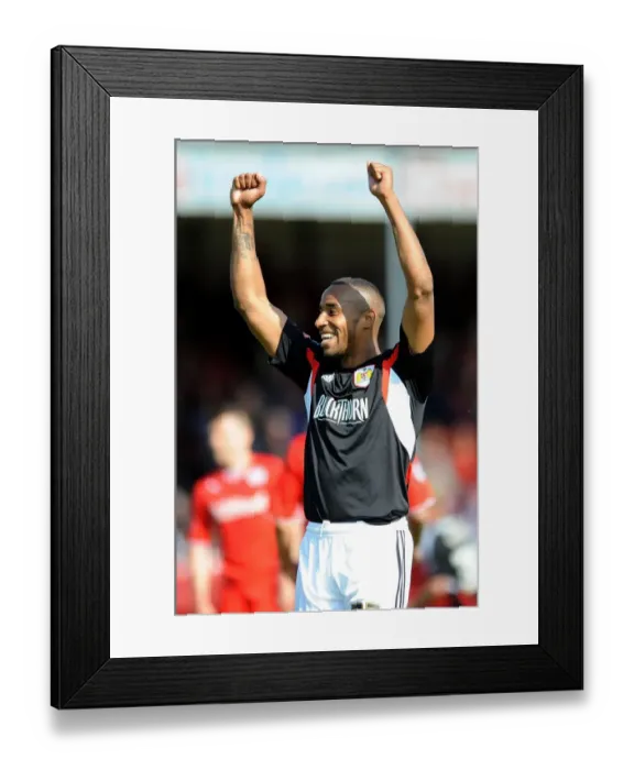 Framed Print : Bristol City's Tyrone Barnett and Simon Gillett Celebrate Goal vs Crawley Town, May 3, 2014