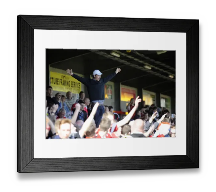 Framed Print : Bristol City Fans Celebrate Rivals Relegation at Crawley Town vs. Bristol City Match, May 2014 Framed Print : Bristol City Fans Celebrate Rivals Relegation at Crawley Town vs. Bristol City Match, May 2014