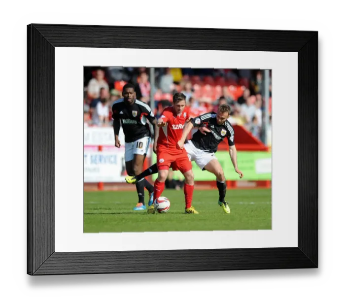 Framed Print : Bristol City vs Crawley Town: Intense Moment as Liam Kelly Faces Off Against Dannie Bulman