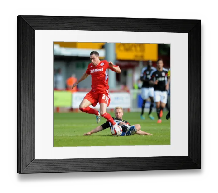 Framed Print : Bristol City vs Crawley Town: Intense Moment between Simon Gillett and Mike Jones Framed Print : Bristol City vs Crawley Town: Intense Moment between Simon Gillett and Mike Jones