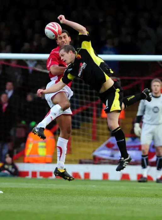 Framed Print : 09-10 Football Showdown: Bristol City vs. Watford - A Clash of First Teams