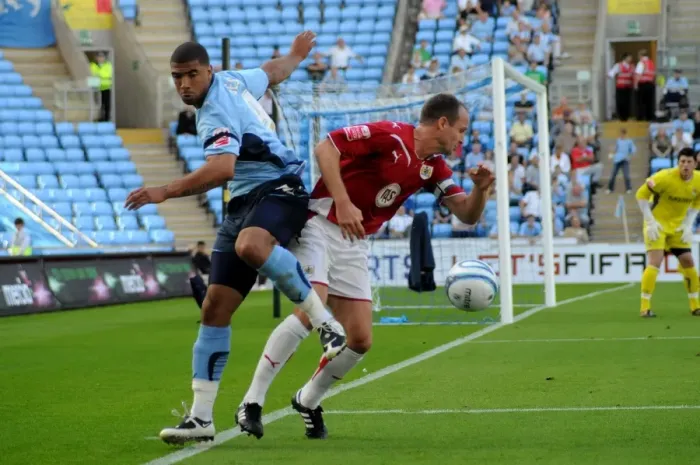Framed Print : 09-10 Football Showdown: Coventry City vs. Bristol City - Clash of First Teams: The Epic Battle Between Coventry City and Bristol City
