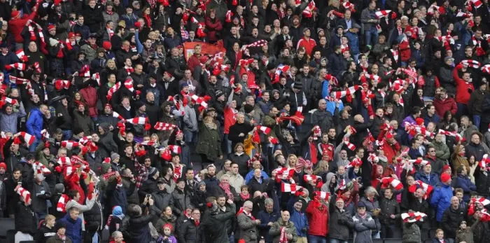 Framed Print : 5, 000+ Passionate Bristol City Fans Unite in Scarf Wave at MK Dons Match, Sky Bet League One Framed Print : 5, 000+ Passionate Bristol City Fans Unite in Scarf Wave at MK Dons Match, Sky Bet League One