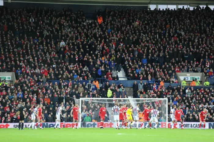Framed Print : 500+ Bristol City Fans Invade The Hawthorns for FA Cup Showdown against West Brom