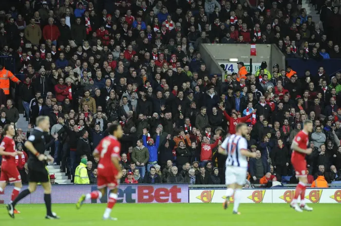 Framed Print : 500+ Passionate Bristol City Fans Invade The Hawthorns for FA Cup Showdown vs. West Brom Framed Print : 500+ Passionate Bristol City Fans Invade The Hawthorns for FA Cup Showdown vs. West Brom