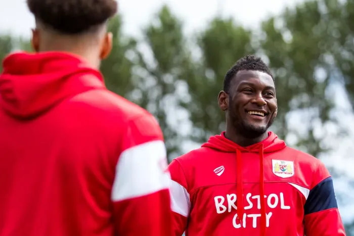 Framed Print : Aaron Pierre in Action: Guernsey FC vs. Bristol City Pre-season Friendly, 2017