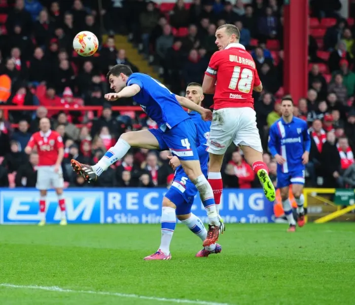 Framed Print : Aaron Wilbraham Charges Towards Goal: Bristol City vs. Gillingham, Sky Bet League One, 2015