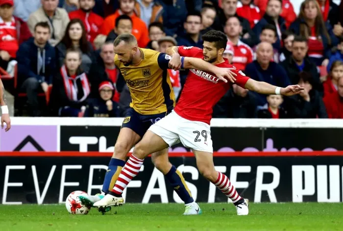 Framed Print : Aaron Wilbraham Dashes Past Sam Morsy: Barnsley vs. Bristol City Championship Clash, October 2016 Framed Print : Aaron Wilbraham Dashes Past Sam Morsy: Barnsley vs. Bristol City Championship Clash, October 2016