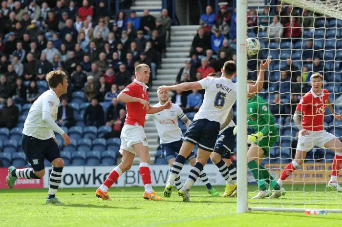 Framed Print : Aaron Wilbraham Scores the Equalizer: Preston North End vs. Bristol City, Sky Bet League One, 11-04-2015 Framed Print : Aaron Wilbraham Scores the Equalizer: Preston North End vs. Bristol City, Sky Bet League One, 11-04-2015