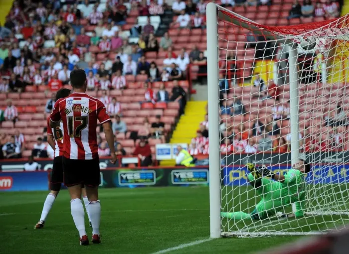Framed Print : Aaron Wilbraham Scores First Goal of the Season for Bristol City against Sheffield United, Sky Bet League One, 2014 Framed Print : Aaron Wilbraham Scores First Goal of the Season for Bristol City against Sheffield United, Sky Bet League One, 2014