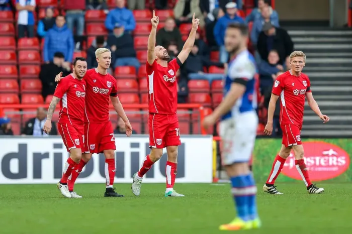 Framed Print : Aaron Wilbraham Scores the Opener for Bristol City Against Blackburn Rovers in Sky Bet EFL Championship (2016) Framed Print : Aaron Wilbraham Scores the Opener for Bristol City Against Blackburn Rovers in Sky Bet EFL Championship (2016)