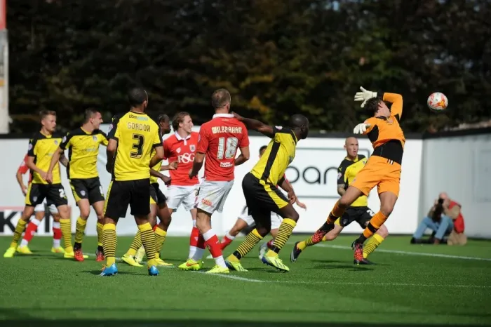 Framed Print : Aaron Wilbraham Scores Second Goal: Bristol City vs Colchester United, Sky Bet League One, 2014 Framed Print : Aaron Wilbraham Scores Second Goal: Bristol City vs Colchester United, Sky Bet League One, 2014