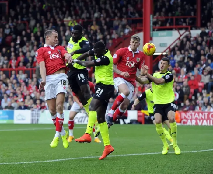 Framed Print : Aaron Wilbraham's Close Call: Bristol City vs Oldham Athletic, Sky Bet League One, 2014 Framed Print : Aaron Wilbraham's Close Call: Bristol City vs Oldham Athletic, Sky Bet League One, 2014
