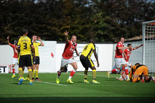 Aaron Wilbraham's Double: Celebrating Bristol City's Victory Over Colchester United (16-08-2014)