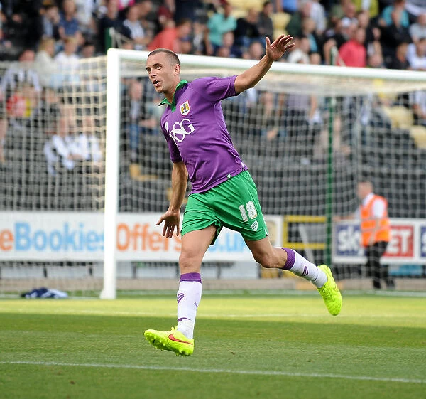 Aaron Wilbraham's Euphoric Goal Celebration: Notts County vs. Bristol City, Sky Bet League One (August 31, 2014)
