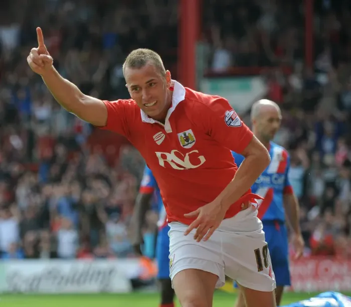 Framed Print : Aaron Wilbraham's Euphoric Goal Celebration: Bristol City vs. Doncaster Rovers, Sky Bet League One (September 13, 2014) Framed Print : Aaron Wilbraham's Euphoric Goal Celebration: Bristol City vs. Doncaster Rovers, Sky Bet League One (September 13, 2014)