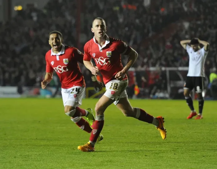 Framed Print : Aaron Wilbraham's Goal Celebration: Bristol City vs Swindon Town, April 7, 2015 Framed Print : Aaron Wilbraham's Goal Celebration: Bristol City vs Swindon Town, April 7, 2015