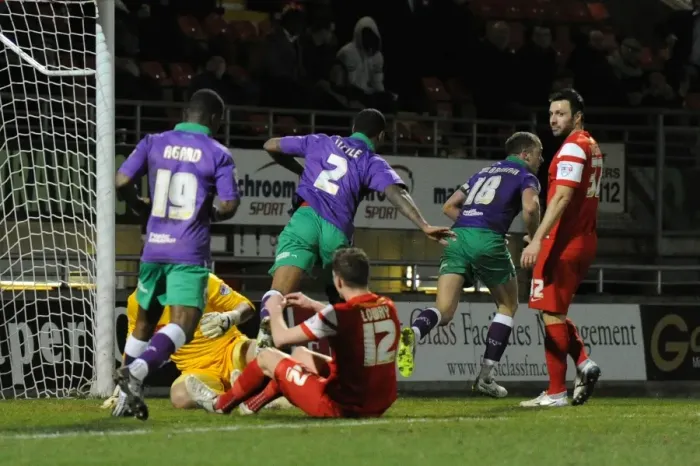 Framed Print : Aaron Wilbraham's Goal Celebration: Leyton Orient vs. Bristol City, Sky Bet League One (03.03.2015) Framed Print : Aaron Wilbraham's Goal Celebration: Leyton Orient vs. Bristol City, Sky Bet League One (03.03.2015)