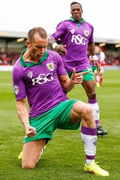 Aaron Wilbraham's Goal Secures 1-3 Victory for Bristol City Against Fleetwood Town, 2014