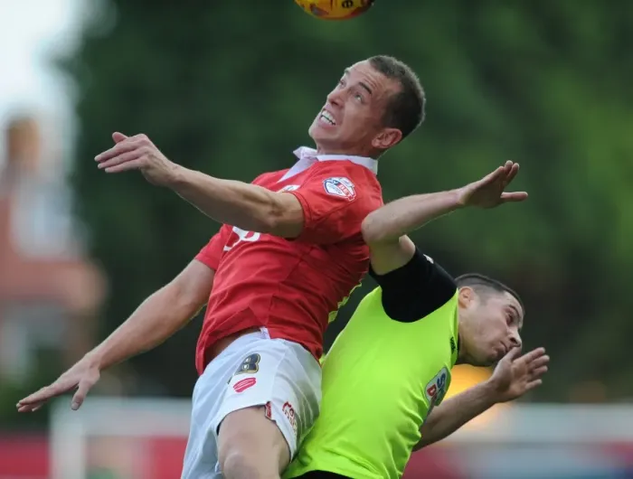 Framed Print : Aaron Wilbraham's Header Victory: Bristol City vs Oldham Athletic, November 2014