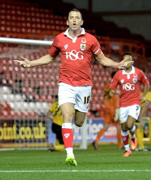 Framed Print : Aaron Wilbraham's Johnstone's Paint Trophy Goal Celebration for Bristol City against AFC Wimbledon Framed Print : Aaron Wilbraham's Johnstone's Paint Trophy Goal Celebration for Bristol City against AFC Wimbledon