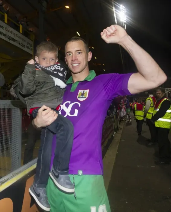Framed Print : Aaron Wilbraham's Promotion Celebration with Young Fan: Bradford City 0-6 Bristol City Framed Print : Aaron Wilbraham's Promotion Celebration with Young Fan: Bradford City 0-6 Bristol City