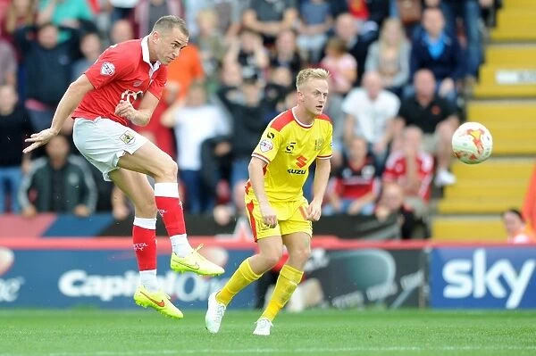 Aaron Wilbraham's Shot for Bristol City Against MK Dons, Sky Bet League One, 2014