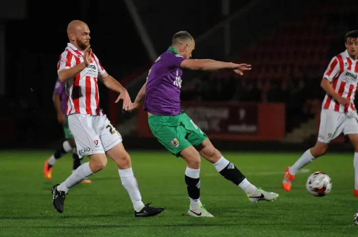 Framed Print : Aaron Wilbraham's Shot for Glory: Cheltenham Town vs. Bristol City, Johnstone's Paint Trophy Framed Print : Aaron Wilbraham's Shot for Glory: Cheltenham Town vs. Bristol City, Johnstone's Paint Trophy