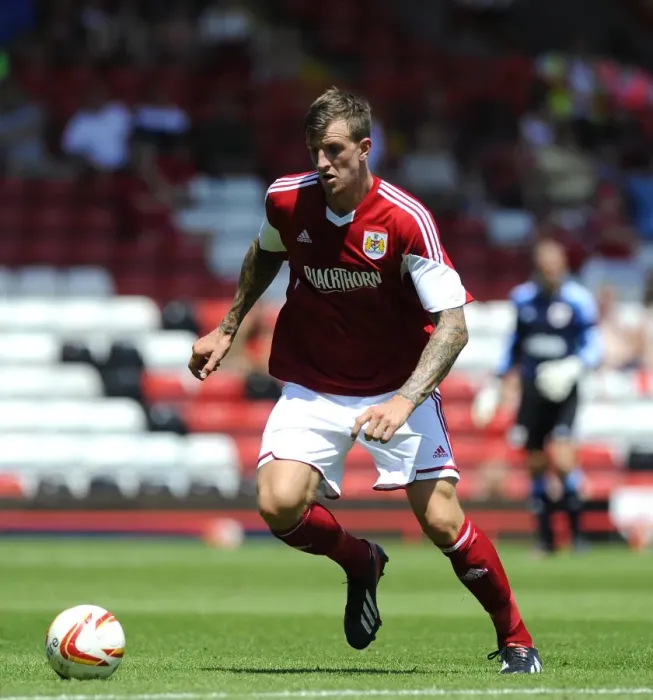 Framed Print : Aden Flint in Action: Bristol City vs Glasgow Rangers (July 2013)