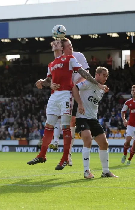 Framed Print : Aden Flint Battles for Header: Port Vale vs. Bristol City, Sky Bet League 1 Framed Print : Aden Flint Battles for Header: Port Vale vs. Bristol City, Sky Bet League 1